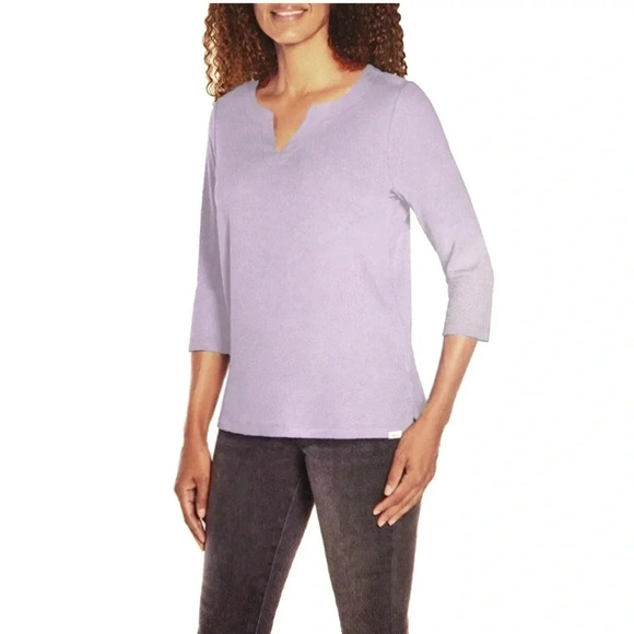 Orvis Tops - Orvis Womens’ Pima Cotton ¾ Sleeve Split Neck Top